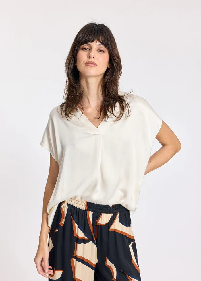 BLOUSE COL V TICKY By LAUREN VIDAL