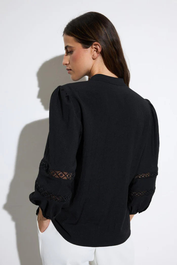 CHEMISE LOZANGE DENTELLE COBALTO By TINTA