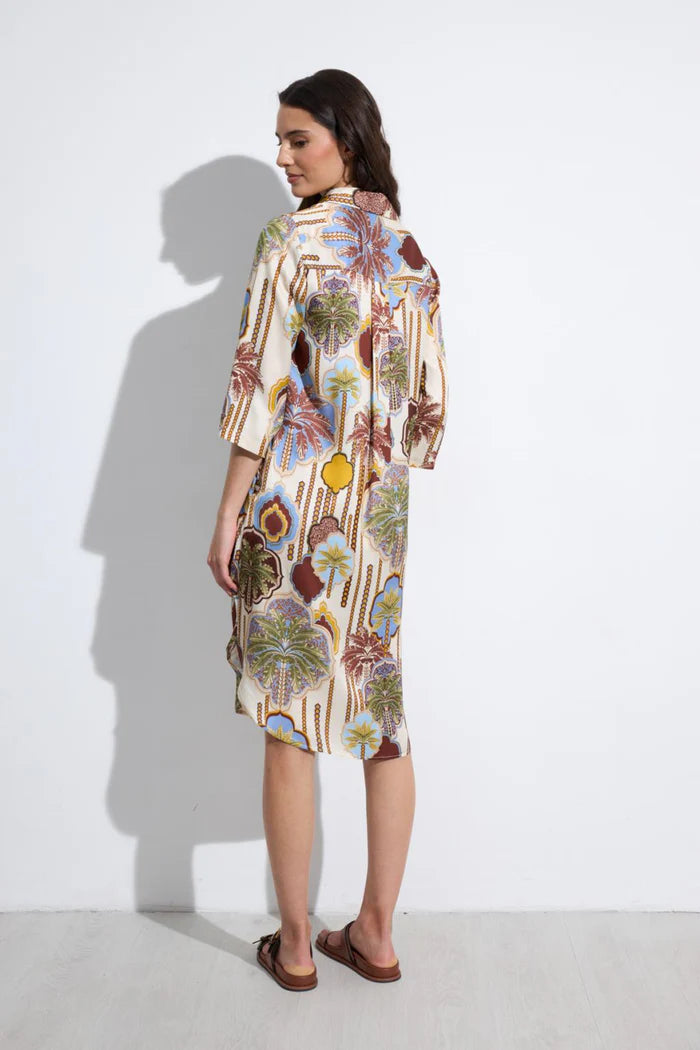 ROBE LONGUE MOTIF FONCEA By TINTA