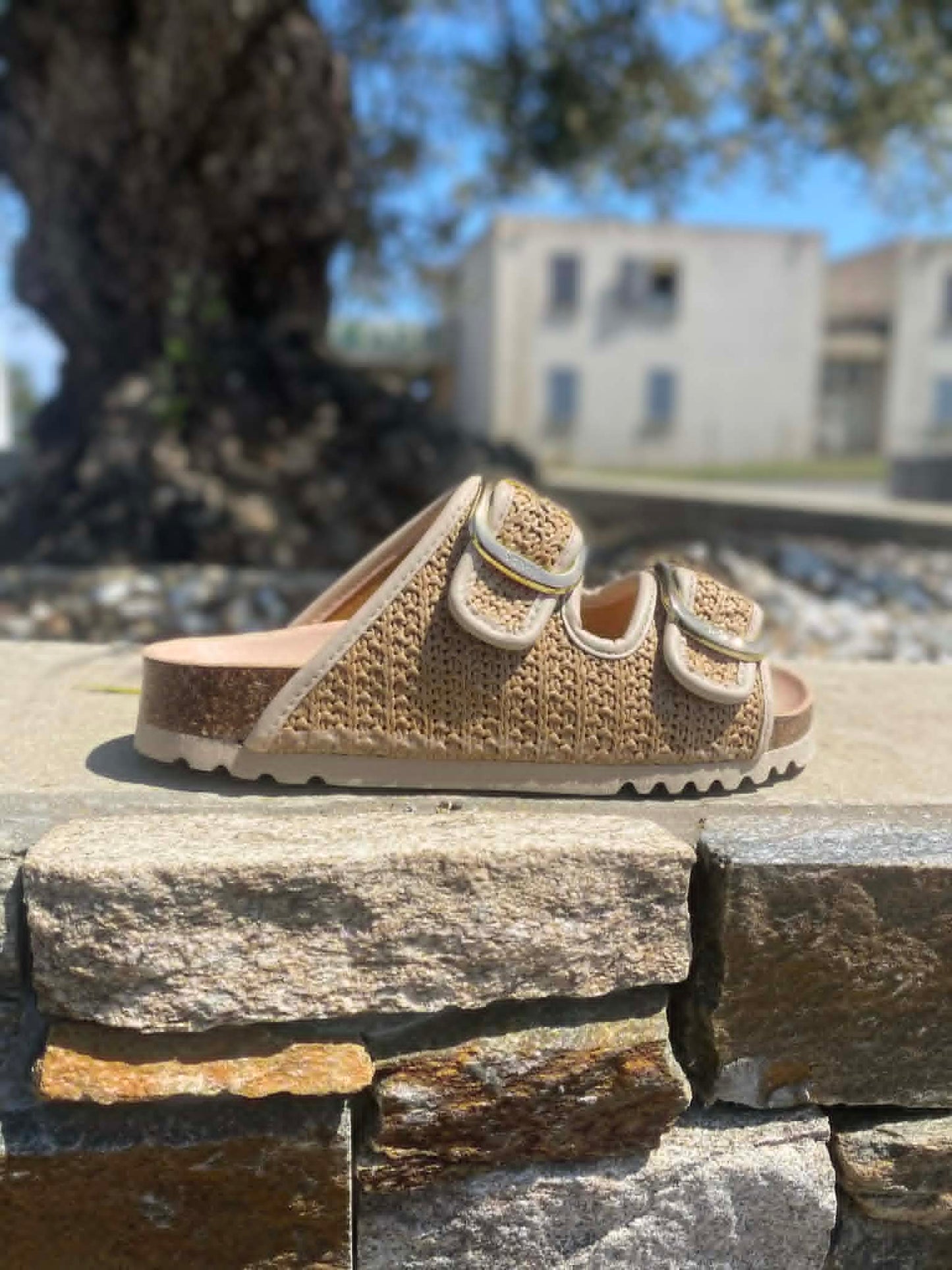 MULE DEUX BANDES RAFFIA NOELLE By SCHOLL