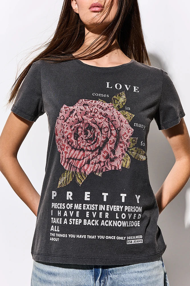 TSHIRT MOTIF STRASS 21009H By BSB
