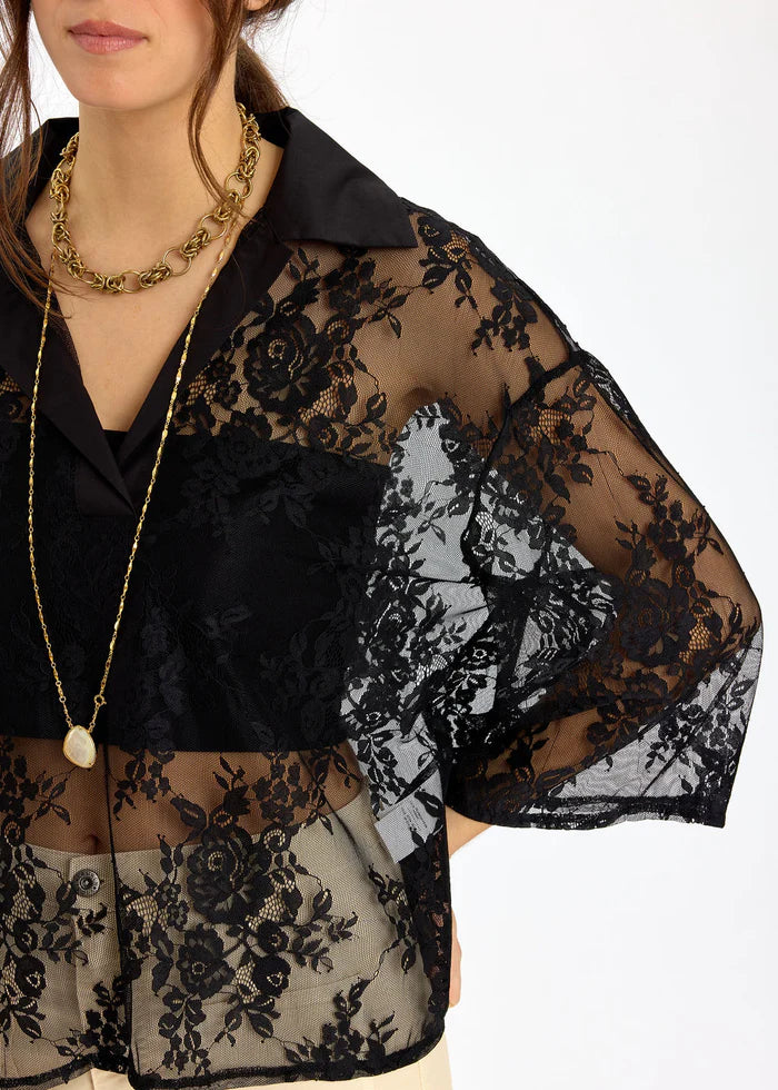 BLOUSE DENTELLE COL V FLAVIE By LAUREN VIDAL