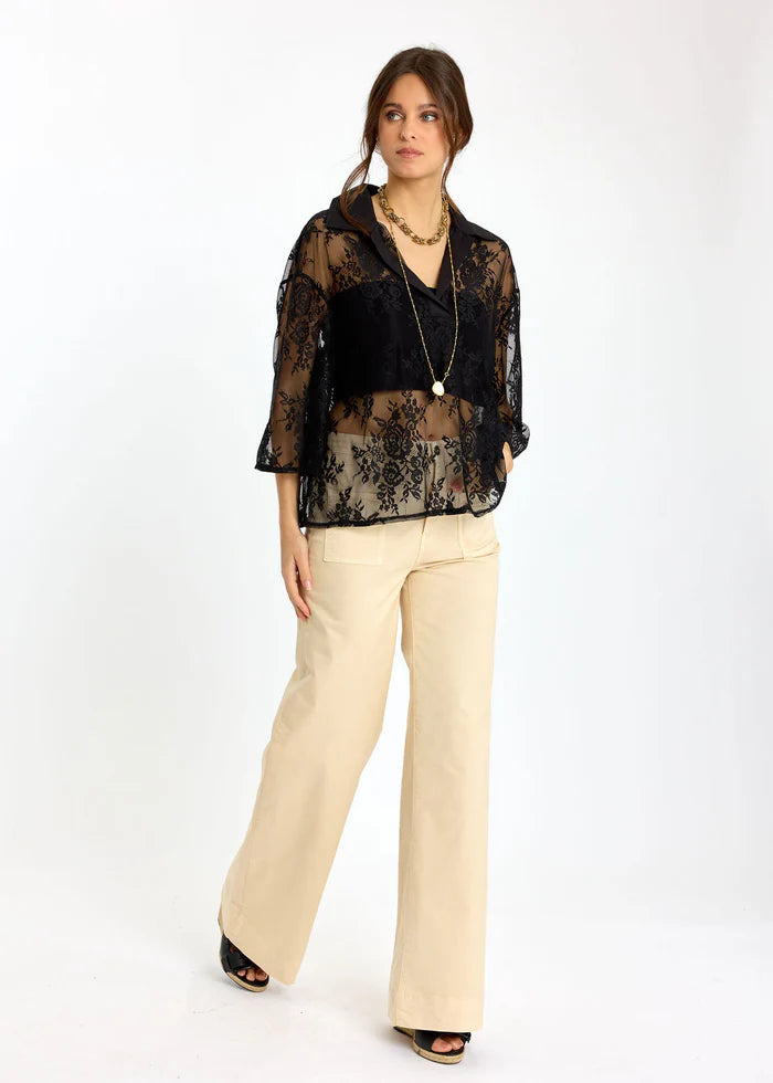 BLOUSE DENTELLE COL V FLAVIE By LAUREN VIDAL