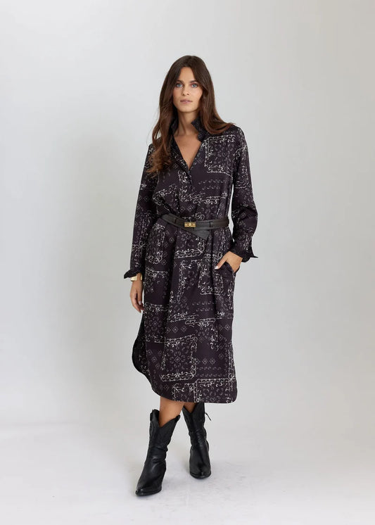 ROBE COL CHEMISE MOTIF CHARLIZE By LAUREN VIDAL