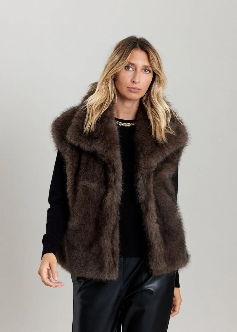 VESTE FOURRURE SANS MANCHE LINDA By LAUREN VIDAL