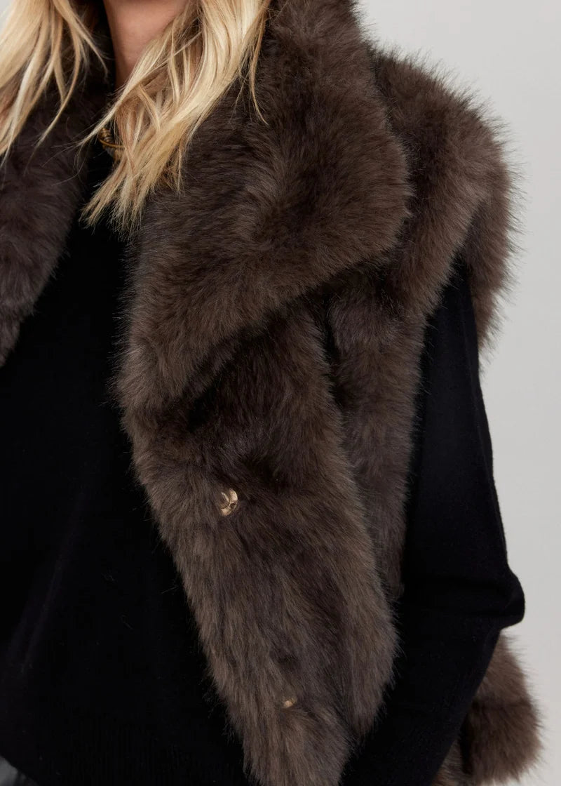 VESTE FOURRURE SANS MANCHE LINDA By LAUREN VIDAL