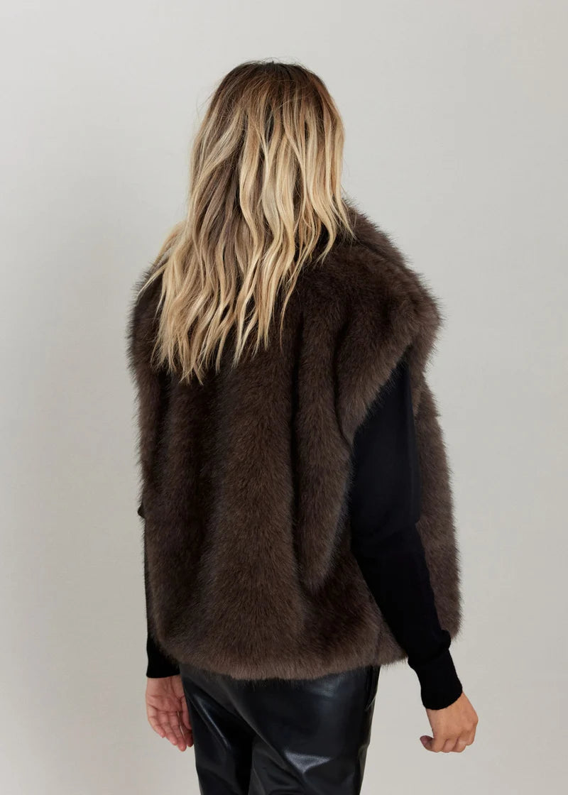VESTE FOURRURE SANS MANCHE LINDA By LAUREN VIDAL