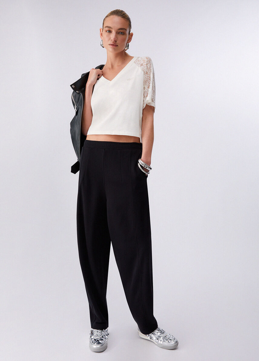 TEE SHIRT MANCHE DENTELLE TA6160 By LIU JO SPORT