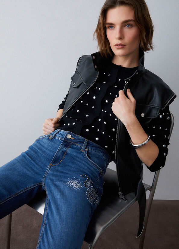 JEAN SLIM STRASS POCHE UA6001D By LIU JO - impulsion-boutique