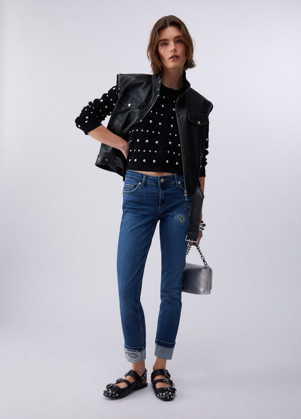 JEAN SLIM STRASS POCHE UA6001D By LIU JO - impulsion-boutique