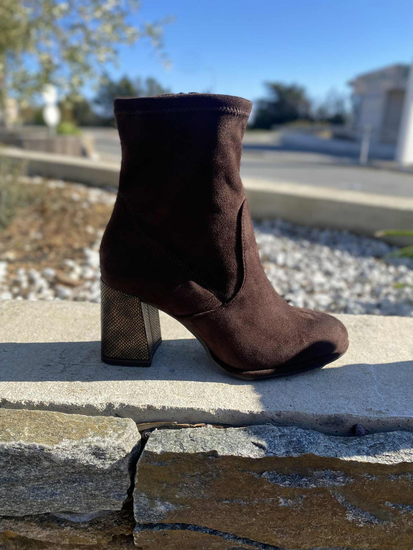 BOTTINE TALON CARRE DAIM 25057H By TAMARIS