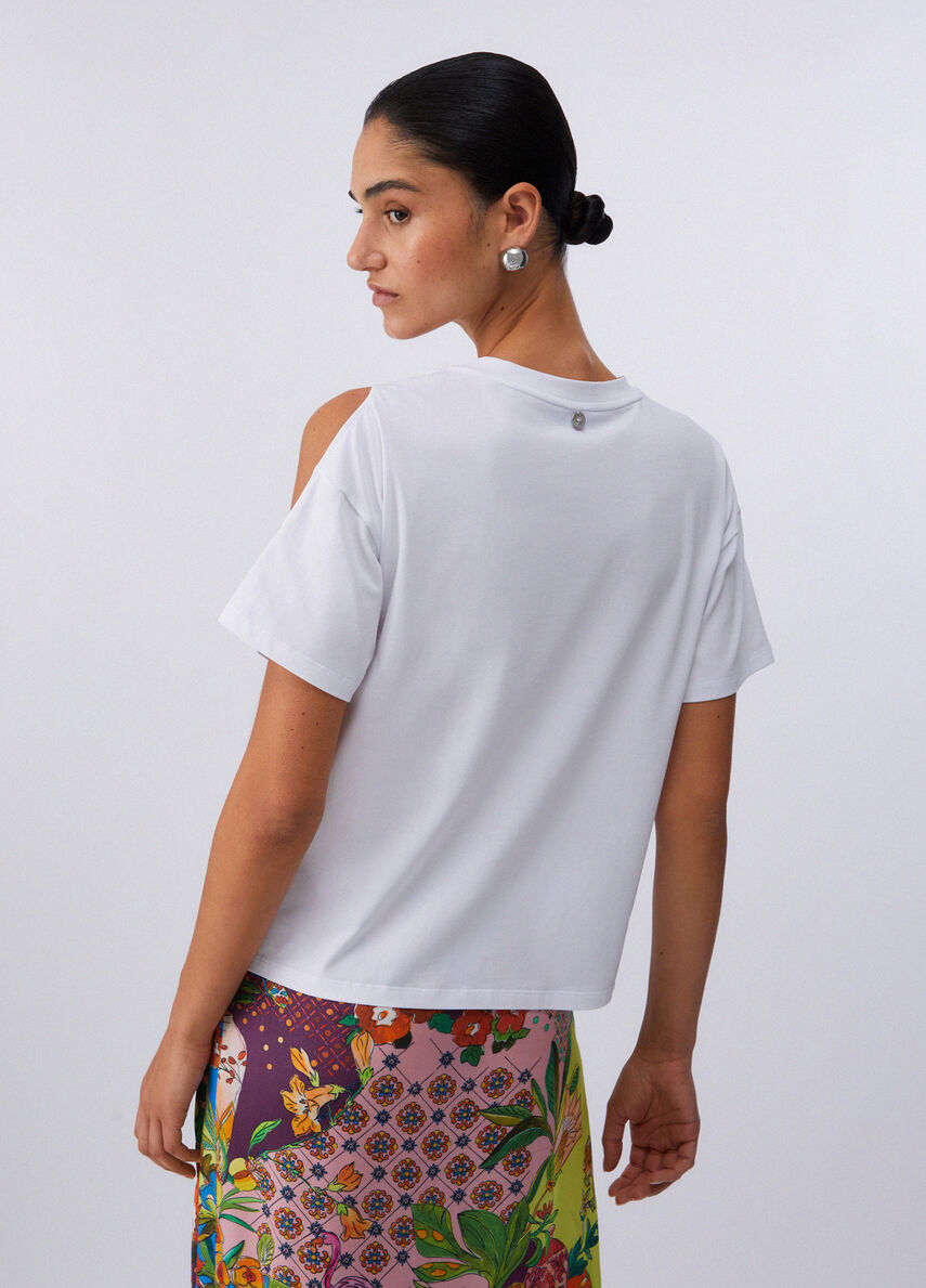 TEE SHIRT STRASS EPAULE CA6160 By LIU JO