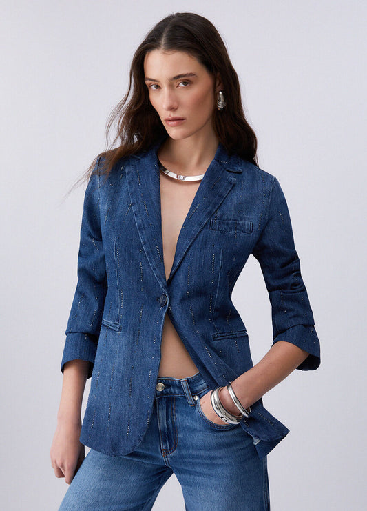 VESTE EN DENIM STRASS UA6107 By LIU JO