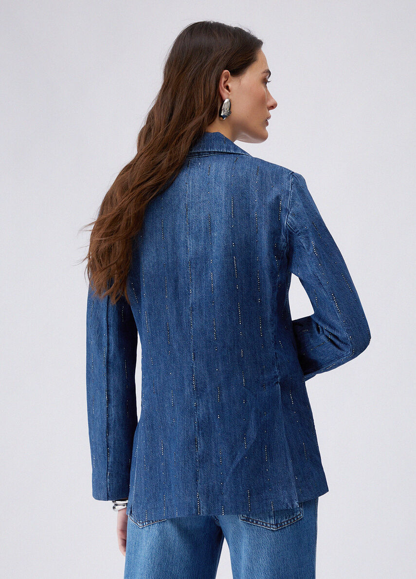 VESTE EN DENIM STRASS UA6107 By LIU JO