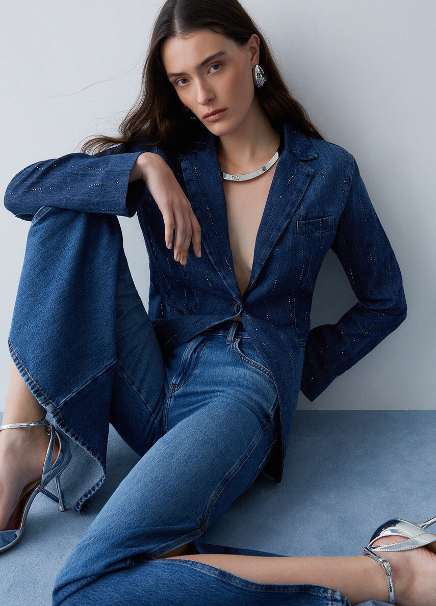 VESTE EN DENIM STRASS UA6107 By LIU JO