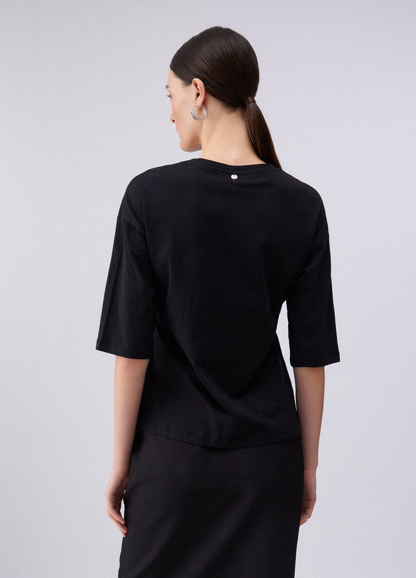 TEE SHIRT COL STRASS WA6128 By LIU JO
