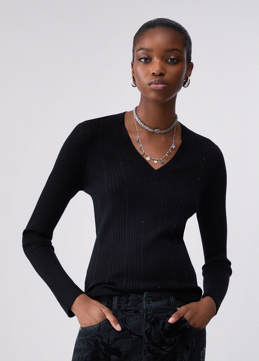PULL FINE MAILLE STRASS WF6100 By LIU JO