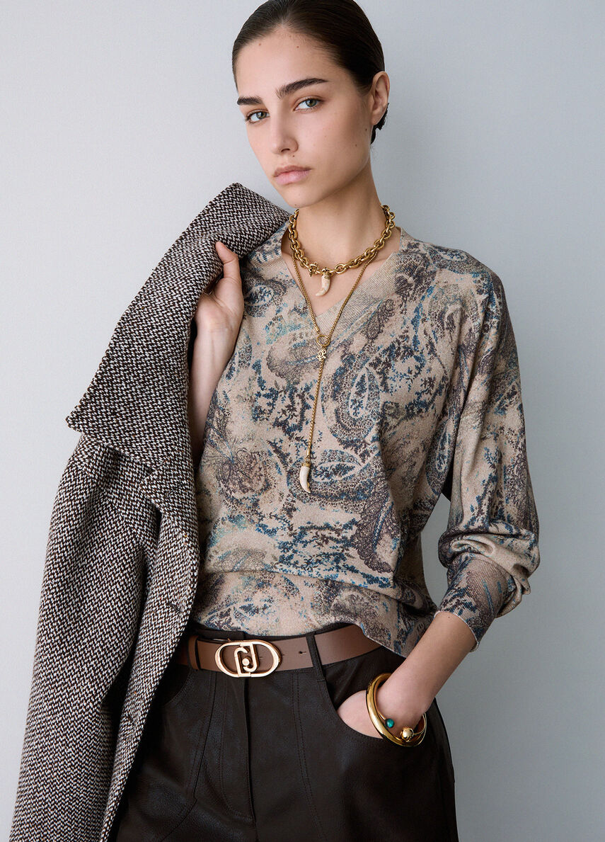 PULL OVERSIZE FINE MAILLE WF6311 By LIU JO