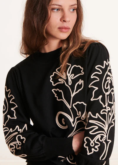 PULL FLEUR BRODE ZAME By LA FEE MARABOUTEE