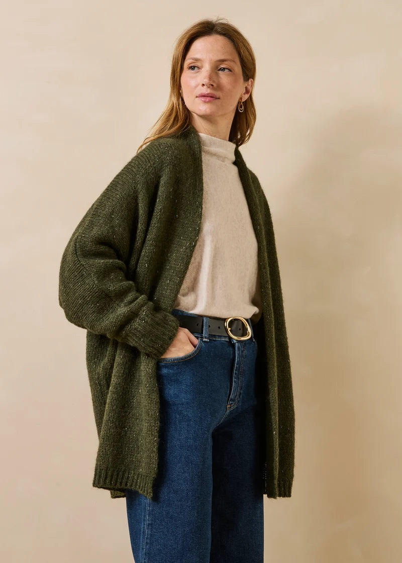 GILET LONG EN MAILLE CAMILLE By LA FEE MARABOUTEE