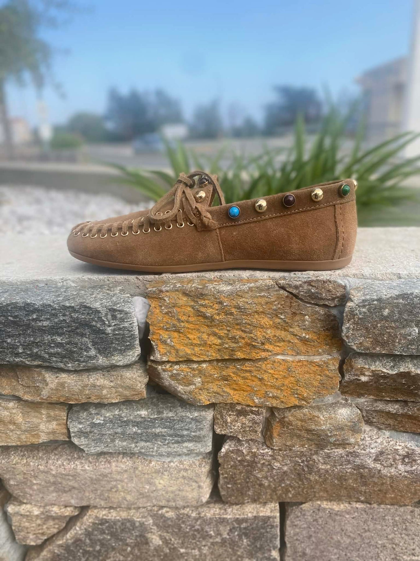 MOCASSIN BIJOUX PERLE DAIM 972Z60 By BIBILOU